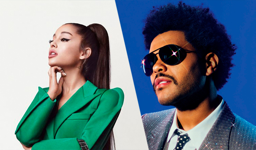 Dupla de sucesso! The Weeknd e Ariana Grande escalam até o topo do